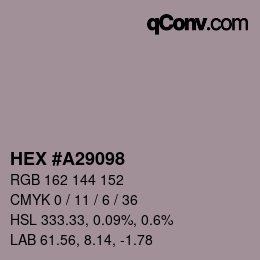 颜色代码: HEX #A29098 | qconv.com