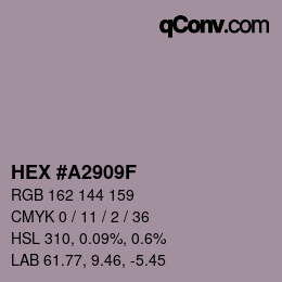 Código de color: HEX #A2909F | qconv.com