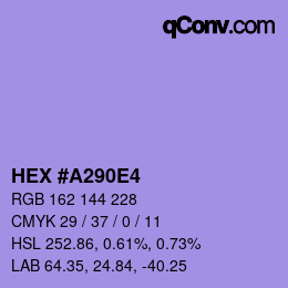 Código de color: HEX #A290E4 | qconv.com