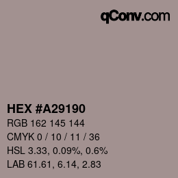 Código de color: HEX #A29190 | qconv.com