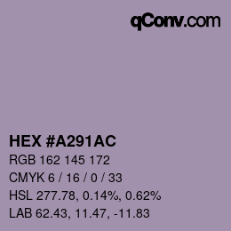 颜色代码: HEX #A291AC | qconv.com