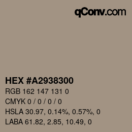 Color code: HEX #A2938300 | qconv.com