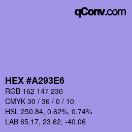 Code couleur: HEX #A293E6 | qconv.com