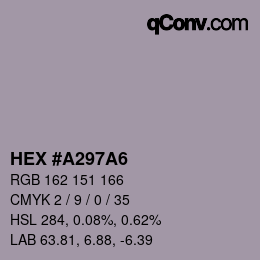 Color code: HEX #A297A6 | qconv.com