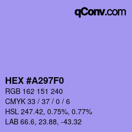 Color code: HEX #A297F0 | qconv.com