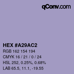 Código de color: HEX #A29AC2 | qconv.com