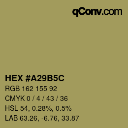 Color code: HEX #A29B5C | qconv.com