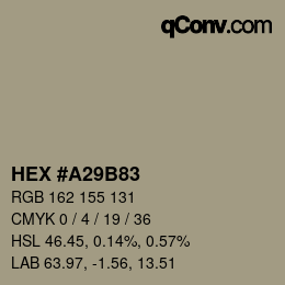 Color code: HEX #A29B83 | qconv.com