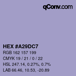 Código de color: HEX #A29DC7 | qconv.com
