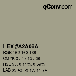 Color code: HEX #A2A08A | qconv.com