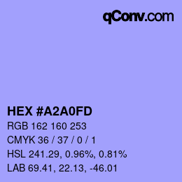 カラーコード: HEX #A2A0FD | qconv.com