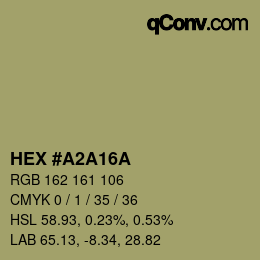 Color code: HEX #A2A16A | qconv.com