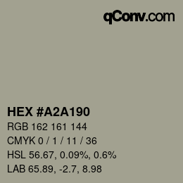 颜色代码: HEX #A2A190 | qconv.com