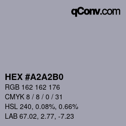Color code: HEX #A2A2B0 | qconv.com