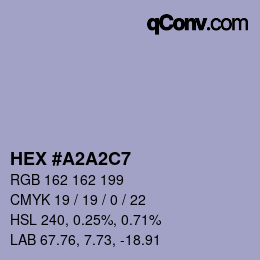 カラーコード: HEX #A2A2C7 | qconv.com