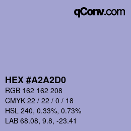 カラーコード: HEX #A2A2D0 | qconv.com
