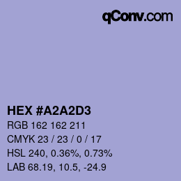 Color code: HEX #A2A2D3 | qconv.com