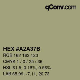 Farbcode: HEX #A2A37B | qconv.com