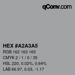 Color code: HEX #A2A3A5 | qconv.com