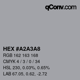 Color code: HEX #A2A3A8 | qconv.com