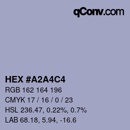 Color code: HEX #A2A4C4 | qconv.com