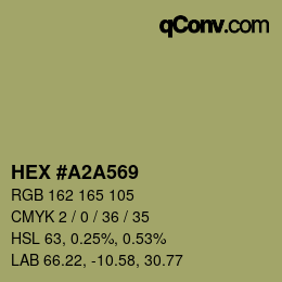 Color code: HEX #A2A569 | qconv.com