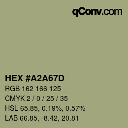 Código de color: HEX #A2A67D | qconv.com