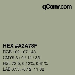 Color code: HEX #A2A78F | qconv.com