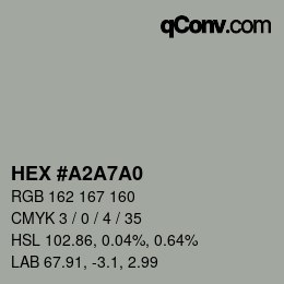 Color code: HEX #A2A7A0 | qconv.com