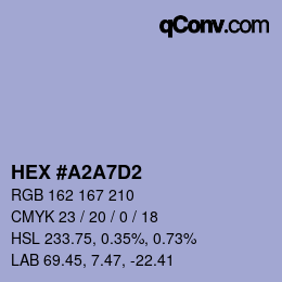 Código de color: HEX #A2A7D2 | qconv.com