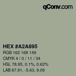 颜色代码: HEX #A2A895 | qconv.com