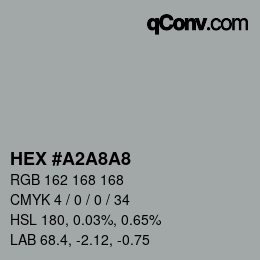 Farbcode: HEX #A2A8A8 | qconv.com