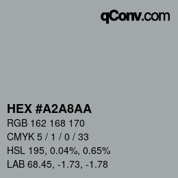 Color code: HEX #A2A8AA | qconv.com