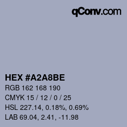 颜色代码: HEX #A2A8BE | qconv.com