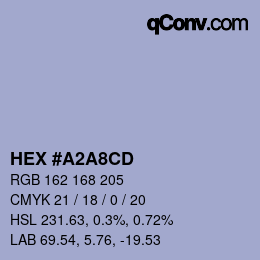 カラーコード: HEX #A2A8CD | qconv.com