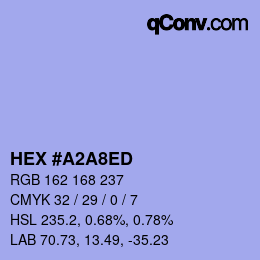 颜色代码: HEX #A2A8ED | qconv.com