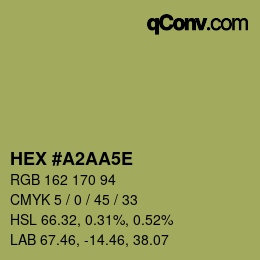 Código de color: HEX #A2AA5E | qconv.com