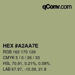 Color code: HEX #A2AA7E | qconv.com