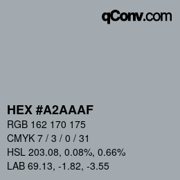 Código de color: HEX #A2AAAF | qconv.com