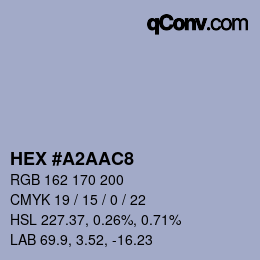 Color code: HEX #A2AAC8 | qconv.com