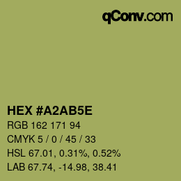 颜色代码: HEX #A2AB5E | qconv.com