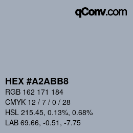 Color code: HEX #A2ABB8 | qconv.com