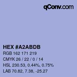 カラーコード: HEX #A2ABDB | qconv.com
