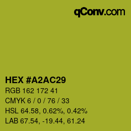 Color code: HEX #A2AC29 | qconv.com