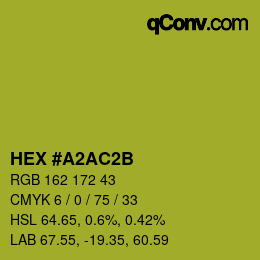 Color code: HEX #A2AC2B | qconv.com