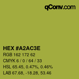 Color code: HEX #A2AC3E | qconv.com