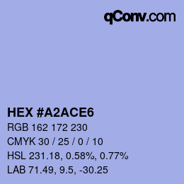 カラーコード: HEX #A2ACE6 | qconv.com