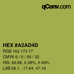 颜色代码: HEX #A2AD4D | qconv.com