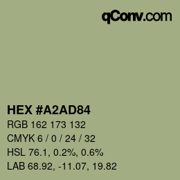 カラーコード: HEX #A2AD84 | qconv.com