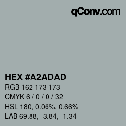 Código de color: HEX #A2ADAD | qconv.com